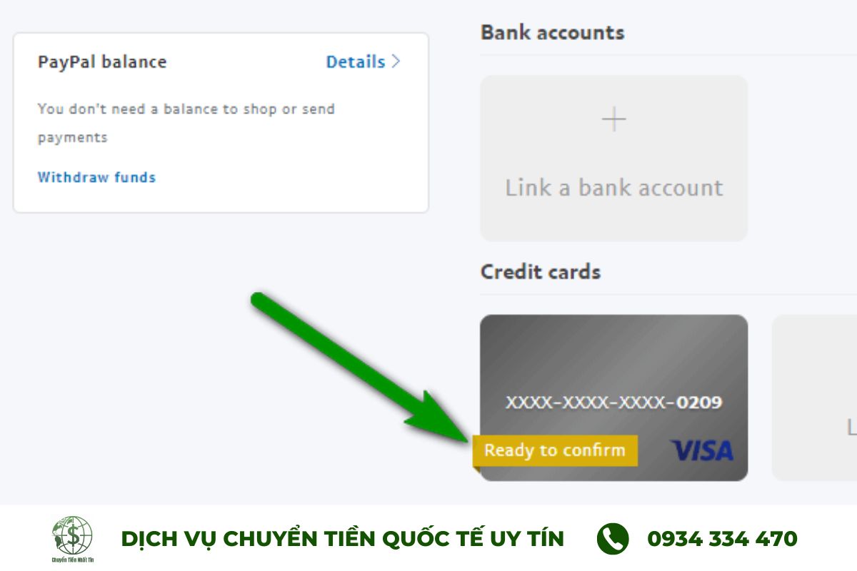 Thêm tài khoản ngân hàng mình đang sử dụng vào Paypal