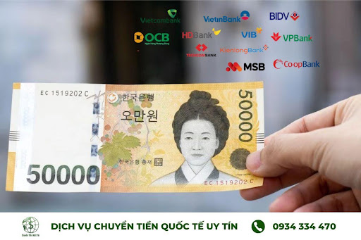 Đa số ngân hàng hiện nay đều cho phép chuyển tiền sang Hàn Quốc