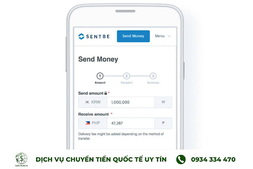 Phí chuyển tiền từ Hàn về Việt trên ứng dụng Sentbe